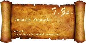 Tancsik Zsanett névjegykártya